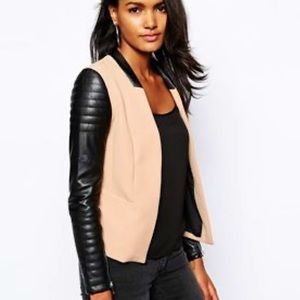 RIVER ISLAND: Cropped Jacket with Biker Aviator Sleeve